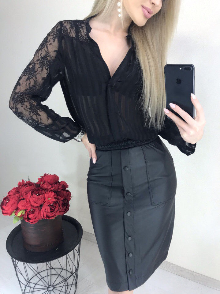 Модна спідниця зі шкіри "Sharm"