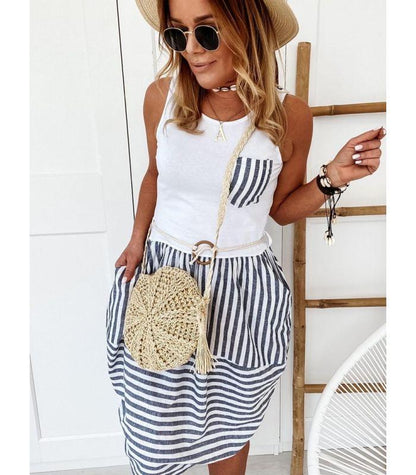 Сукня-тюльпан у смужку "Laura"