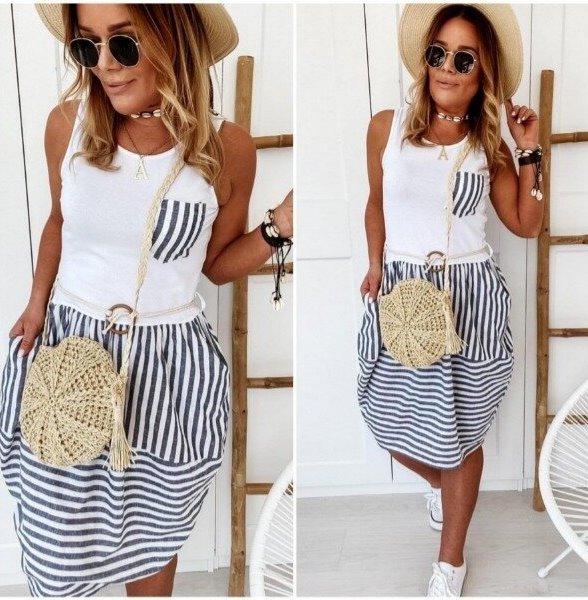 Сукня-тюльпан у смужку "Laura"