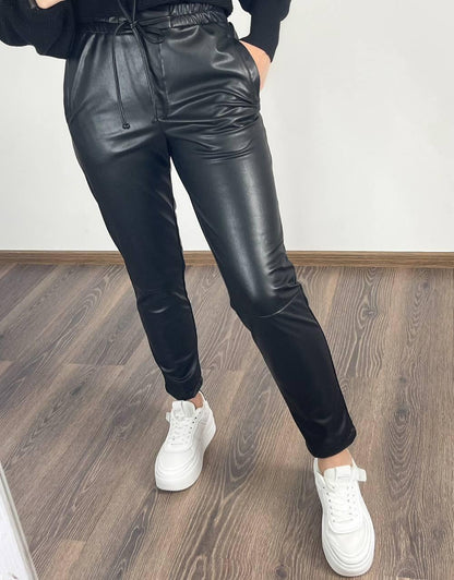 Теплі штани з екошкіри на хутрі "Richy"