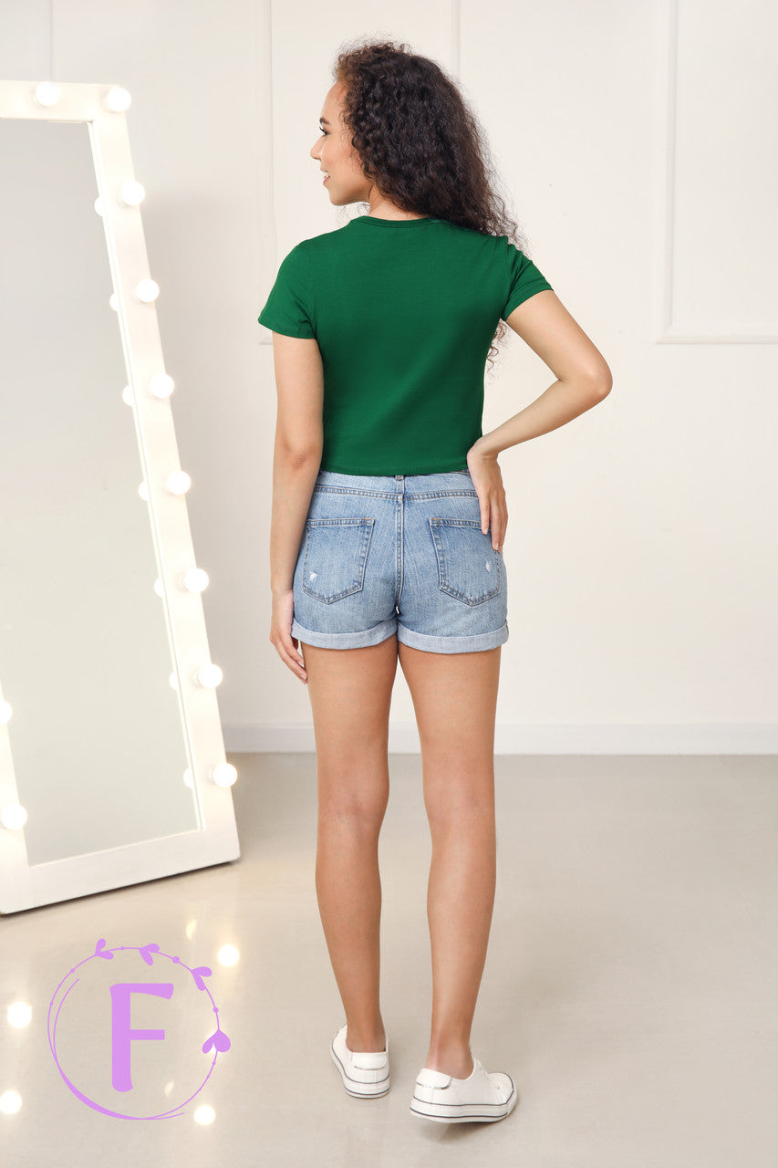 Облягаюча вкорочена футболка "Kim"