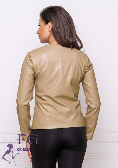 Демісезонна куртка-жакет з екошкіри "Delmar"