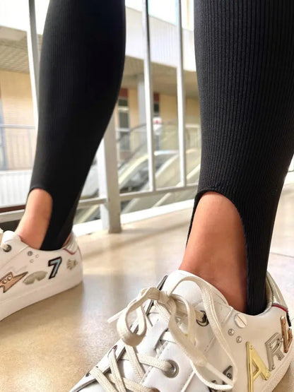 Трикотажні лосіни рубчик зі штрипками "Toffee"