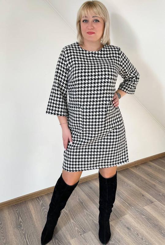 Сукня з принтом в гусячу лапку "Rosemary"