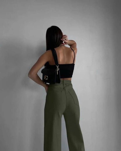 Брюки-палаццо з джинс-бенгаліну "Grape"