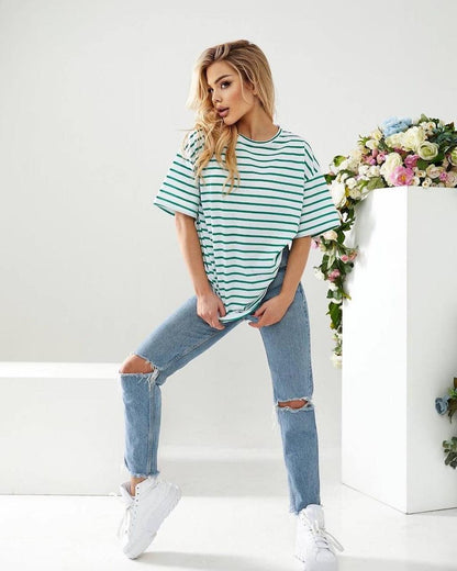 Подовжена футболка в смужку "Modis"