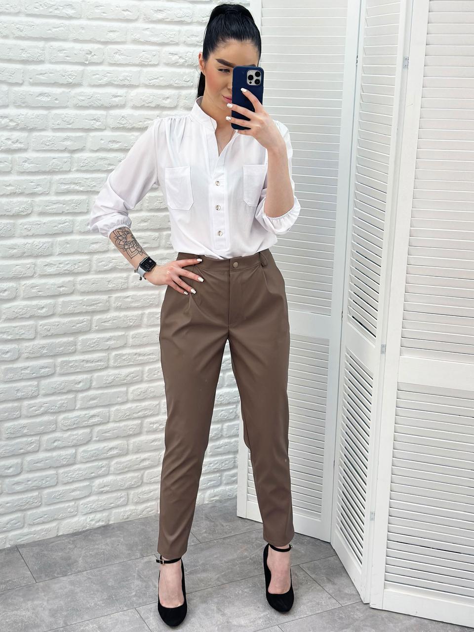 Прямі брюки з екошкіри "Arden"