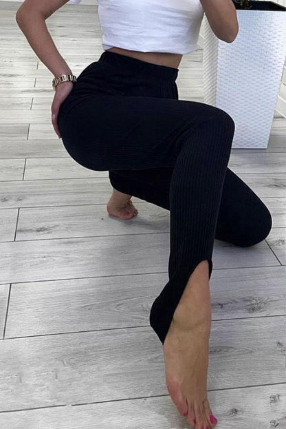 Трикотажні лосіни рубчик зі штрипками "Toffee"