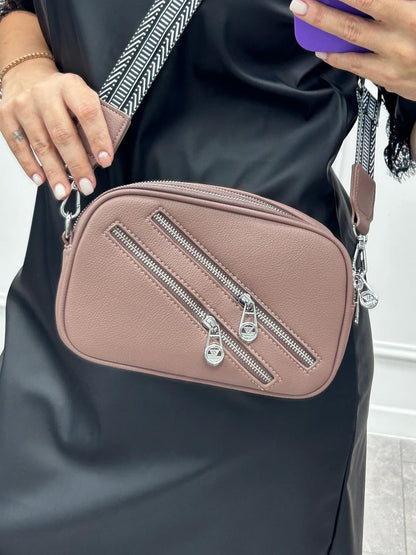 Маленька жіноча сумочка з блискавками "Look"