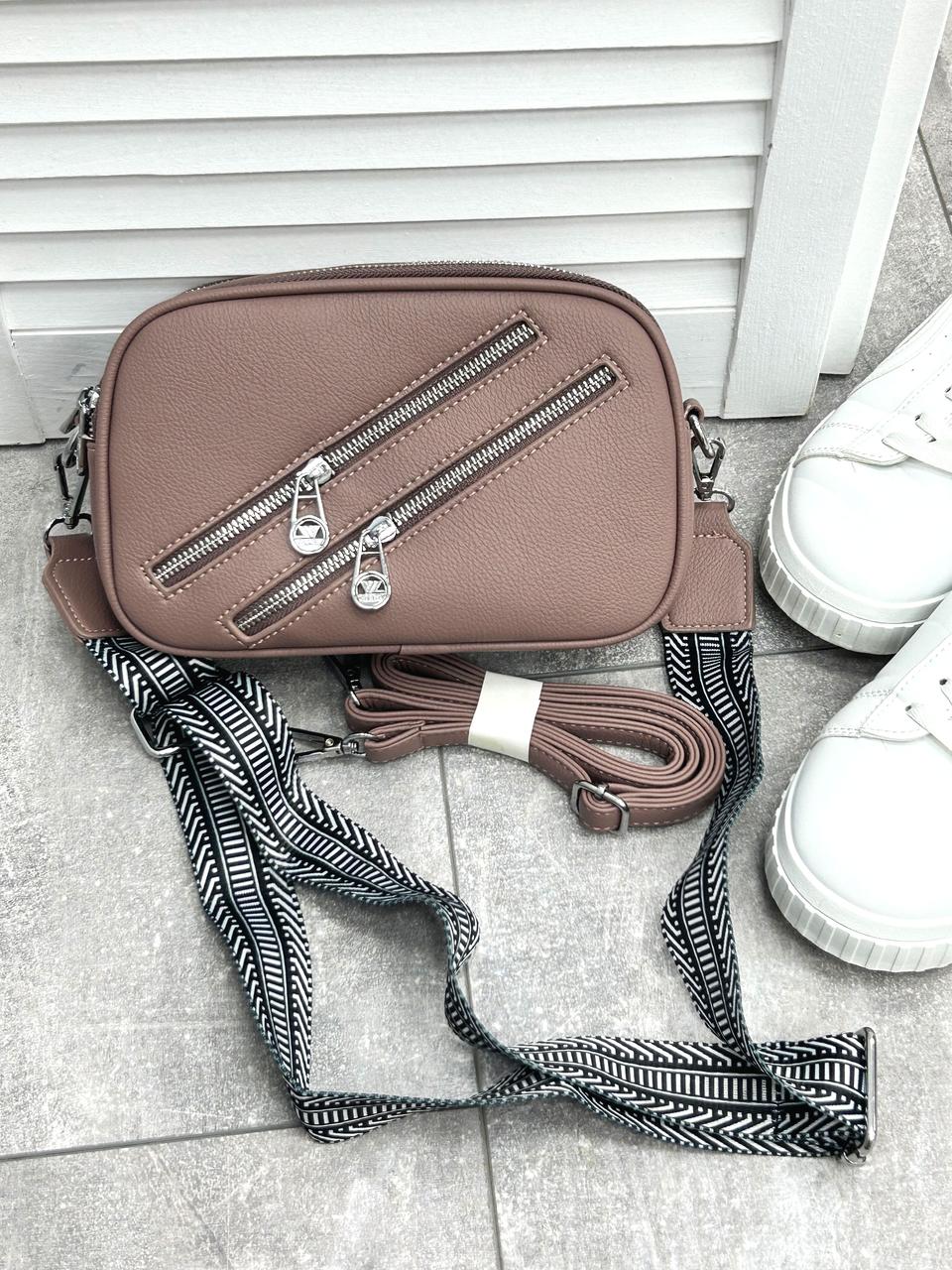 Маленька жіноча сумочка з блискавками "Look"