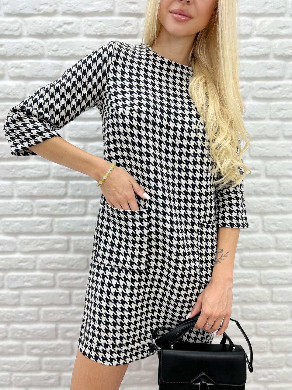 Сукня з принтом в гусячу лапку "Rosemary"