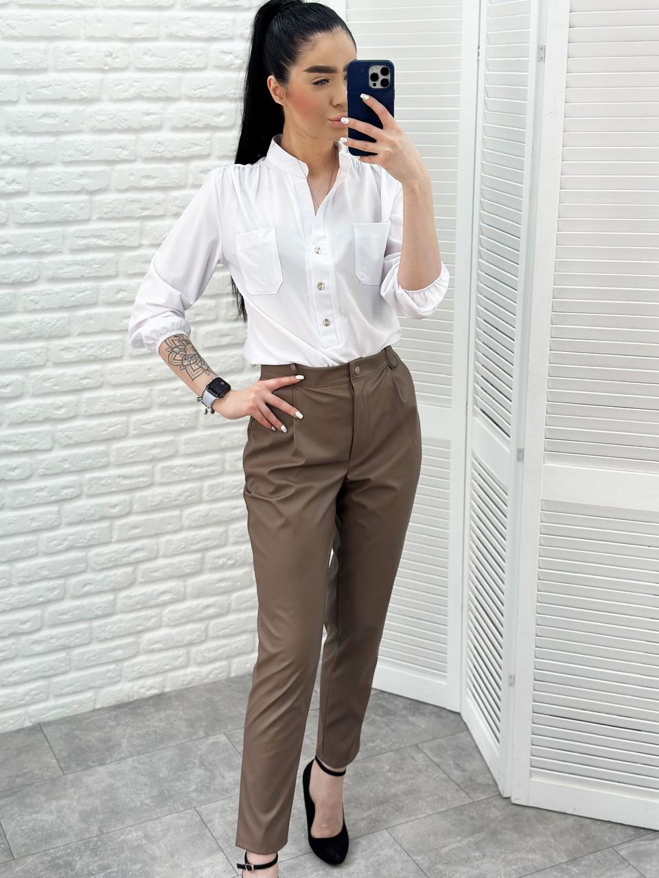 Прямі брюки з екошкіри "Arden"