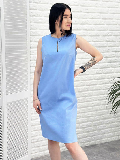 Лляне плаття міді "Viki"