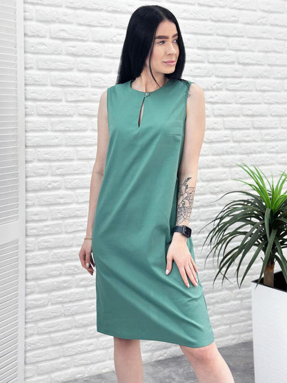 Лляне плаття міді "Viki"