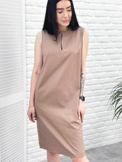 Лляне плаття міді "Viki"